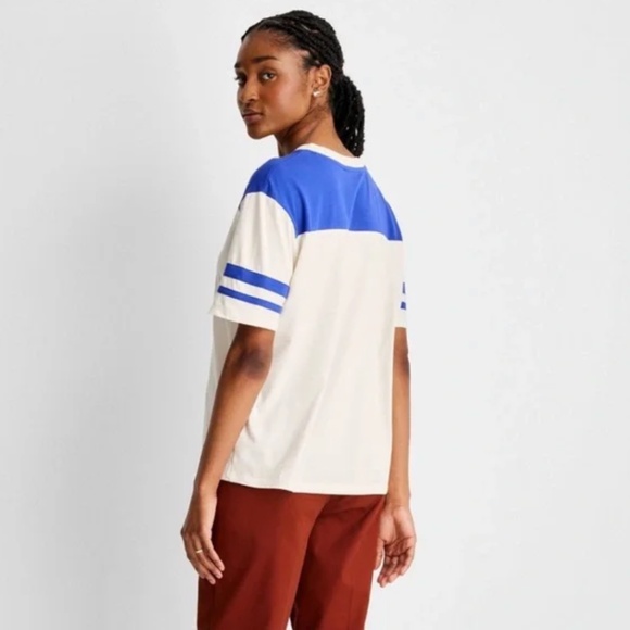 FUTURE COLLECTIVE NWT jersey t-shirt -blue/white -xxsmall -Reese Blutstein - Picture 2 of 7